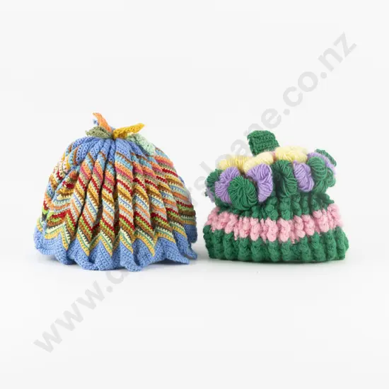 Two C1950's Crocheted Tea Cosies
