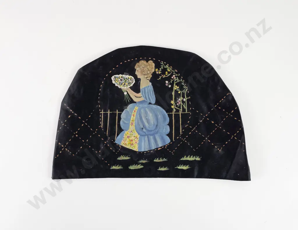 1920's Hand Painted Silk Tea Cosy Image 1++