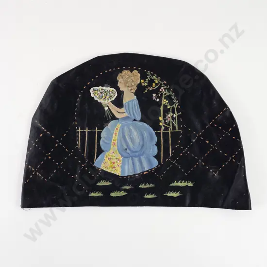 1920's Hand Painted Silk Tea Cosy