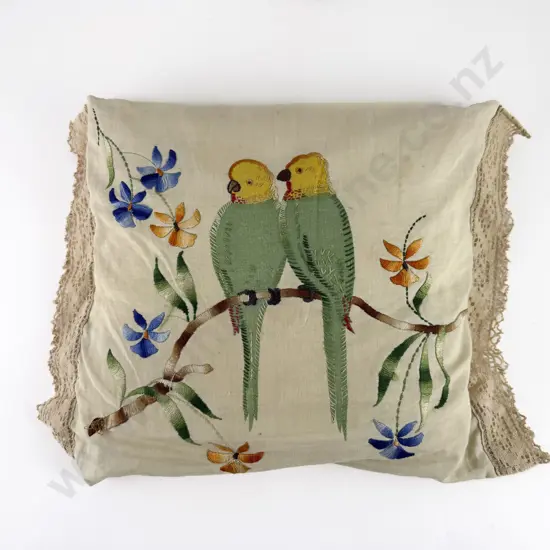 1930's Embroidered & Appliqued Cushion Cover