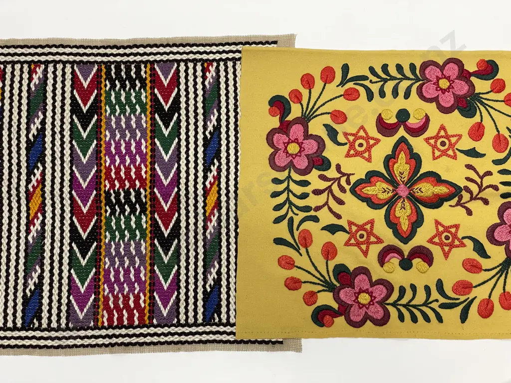 Two Embroidered Cushion Fronts Image 1++