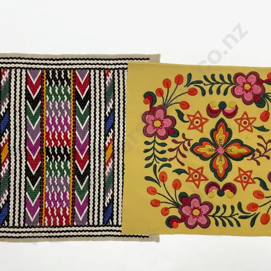 Two Embroidered Cushion Fronts