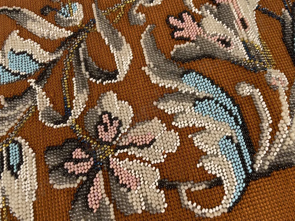 Victorian Beadwork Pot Stand Cover Image 1++