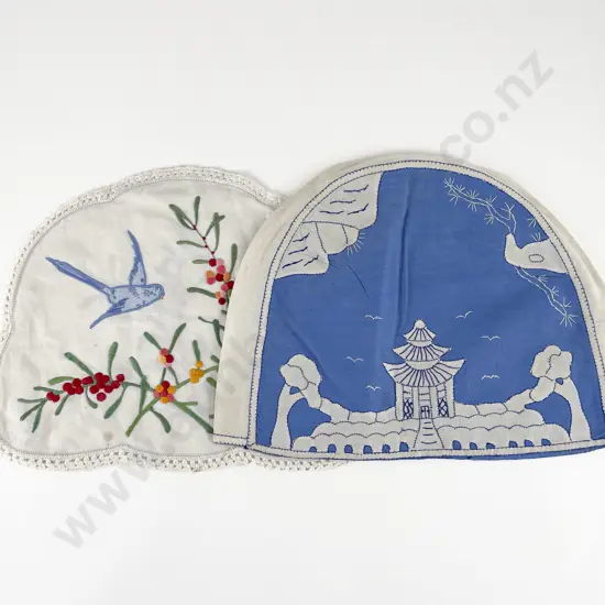 Two 1930's Linen Tea Cosies