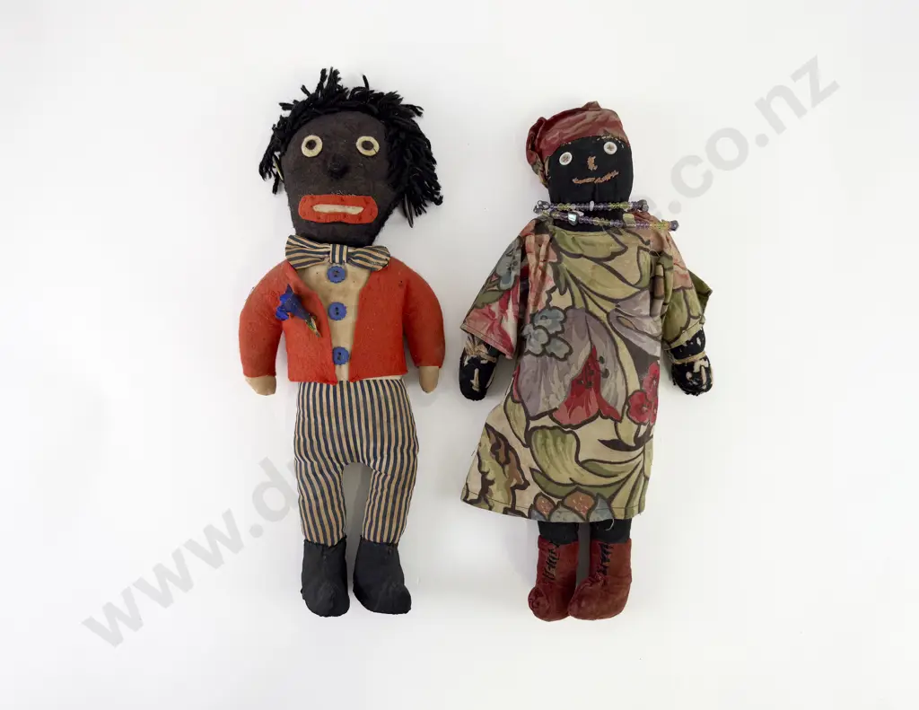 Two Vintage Hand Made Cloth Dolls Image 1++