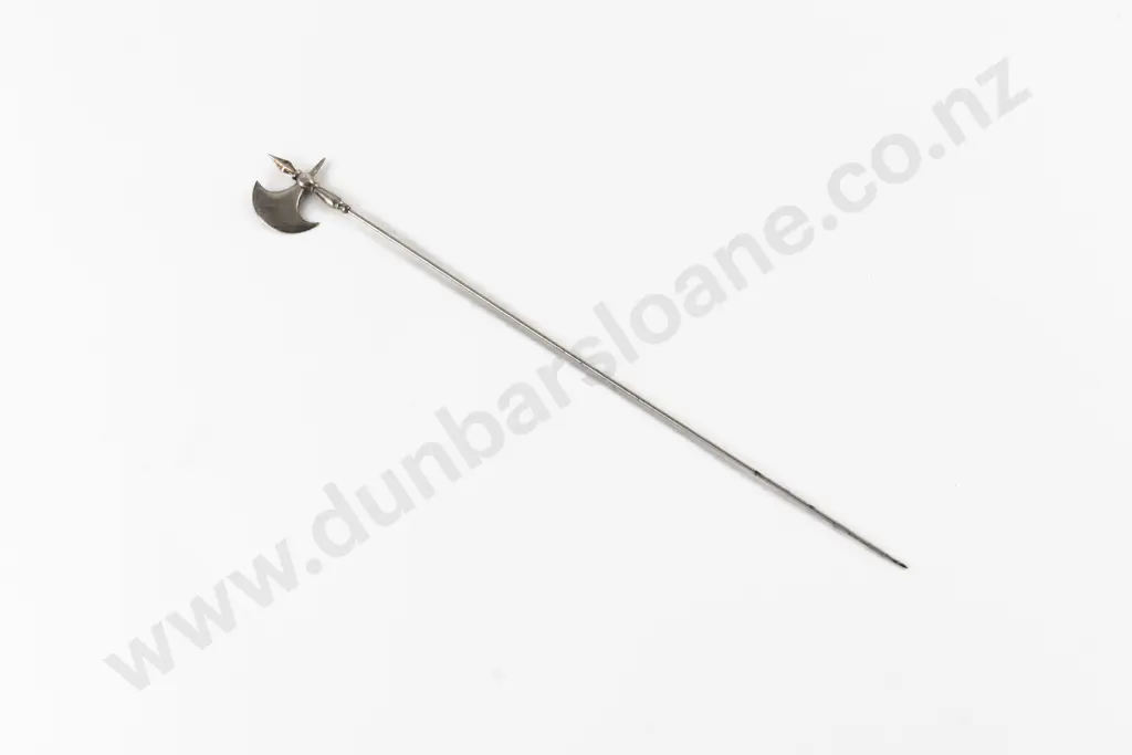 Edwardian S/S Battle Axe Finial Stick Pin Image 1++