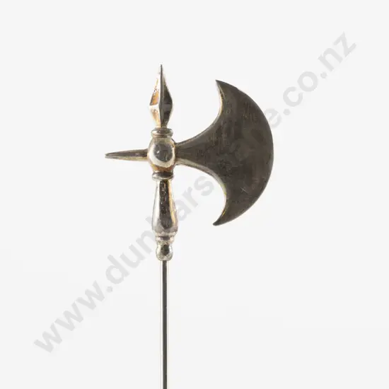 Edwardian S/S Battle Axe Finial Stick Pin