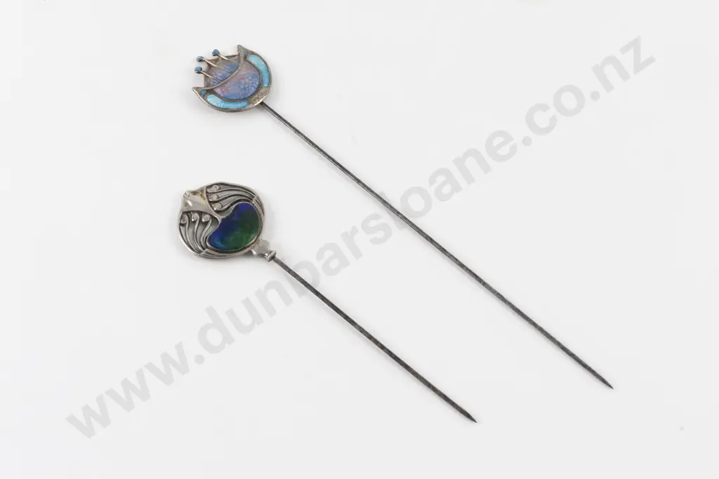 Edwardian S/S and Blue Enamel Stick Pin Image 1++