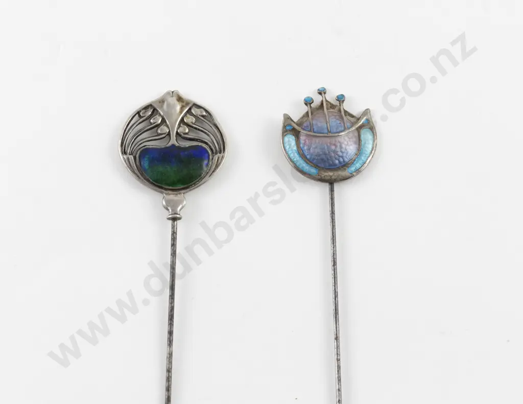 Edwardian S/S and Blue Enamel Stick Pin Image 1++