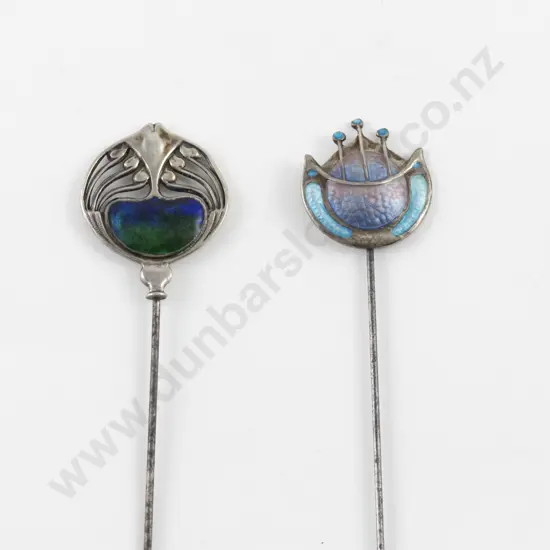Edwardian S/S and Blue Enamel Stick Pin