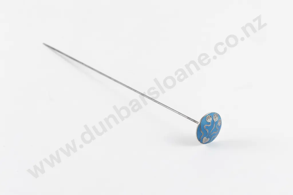 Edwardian S/S Turquoise Enamel Hat Pin Image 1++