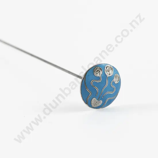 Edwardian S/S Turquoise Enamel Hat Pin