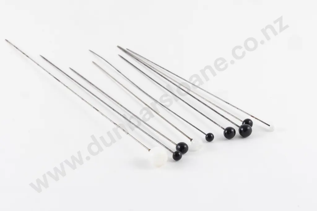 Nine Victorian Black and Milk Glass Ball Hat Pins Image 1++