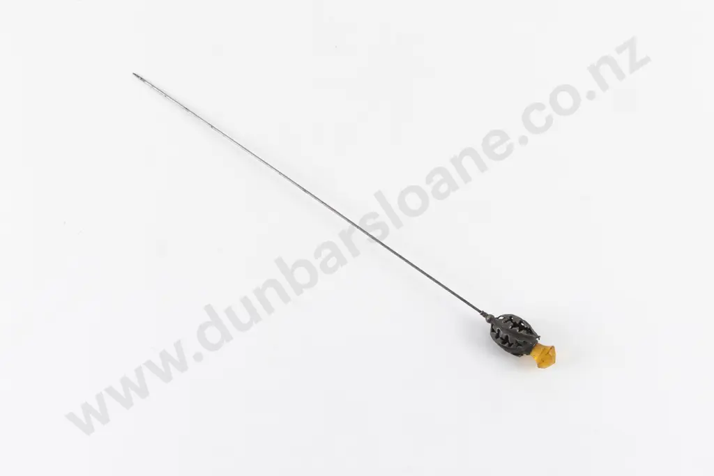 Late Victorian Silver Plate Amber Glass Thistle Hat Pin Image 1++
