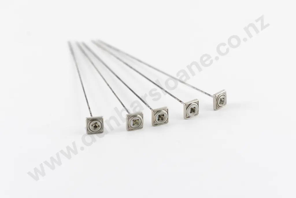 Edwardian Five Matching Silver MOP and Centre Diamanté Hat Pins Image 1++