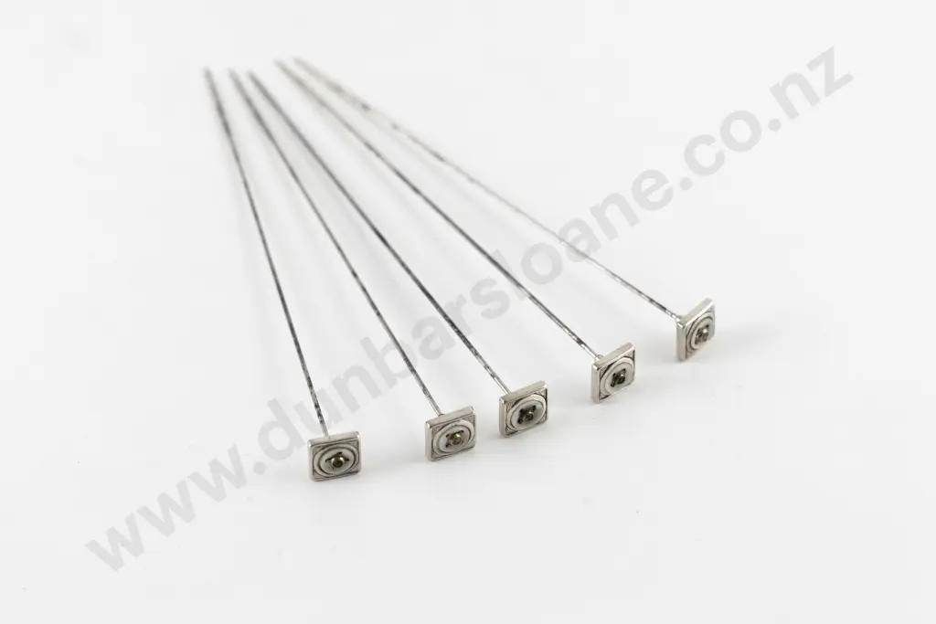 Edwardian Five Matching Silver MOP and Centre Diamanté Hat Pins Image 1++