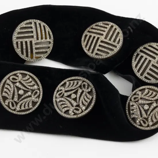 Vintage Two Sets of Three Diamanté Buttons