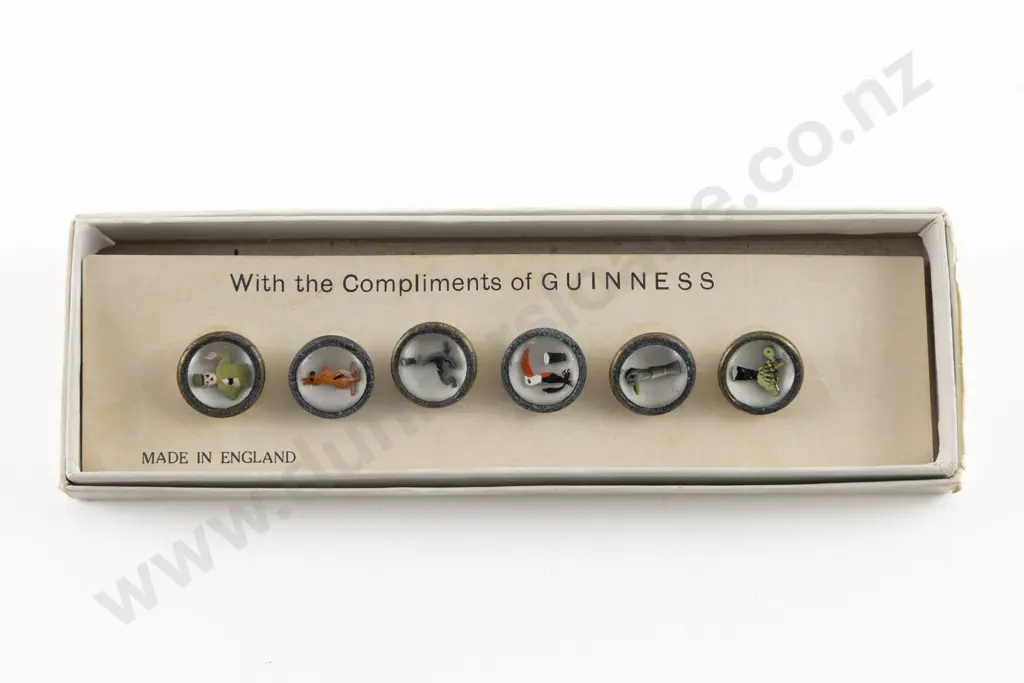 Boxed Set 1959 Guinness Waistcoat Buttons Image 1++