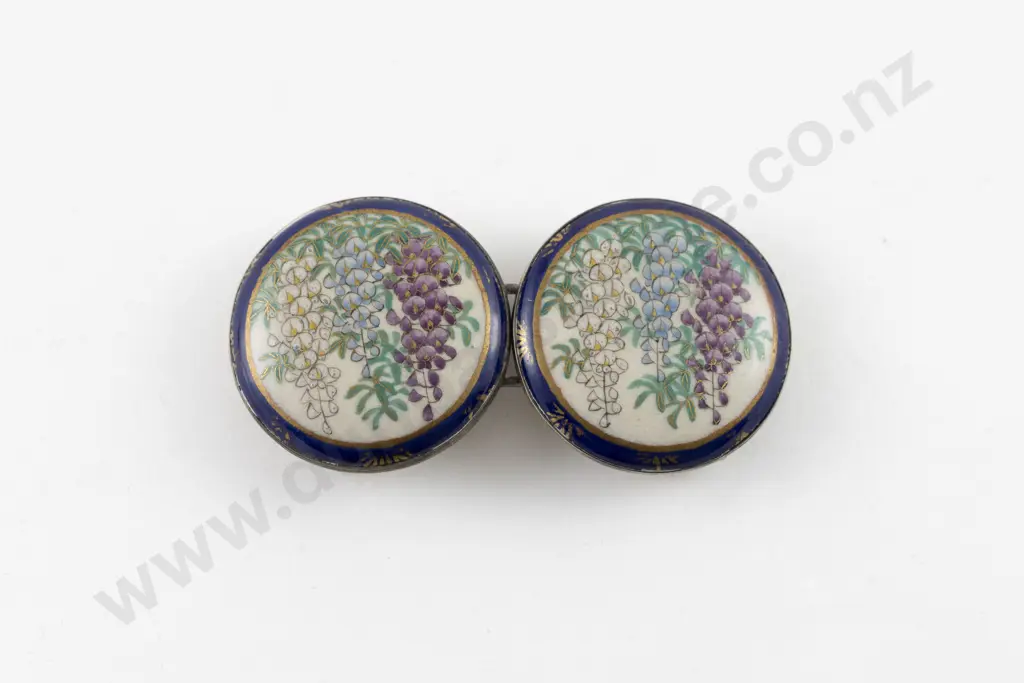 Late C19th Japanese Satsuma 2pce Belt Buckle Image 1++
