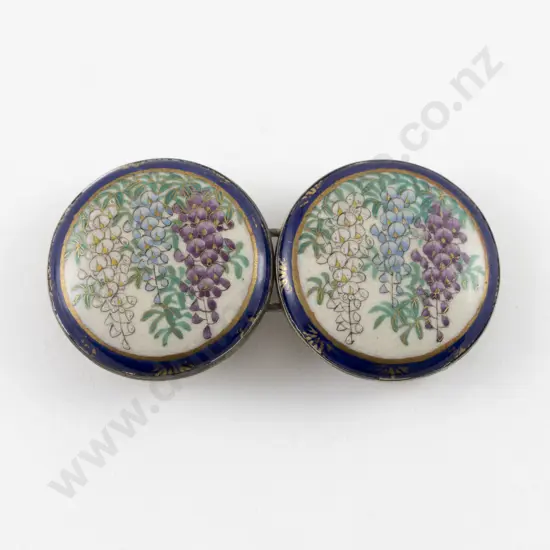 Late C19th Japanese Satsuma 2pce Belt Buckle
