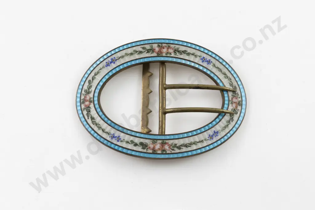 Edwardian Guilloche Enamel Buckle Image 1++