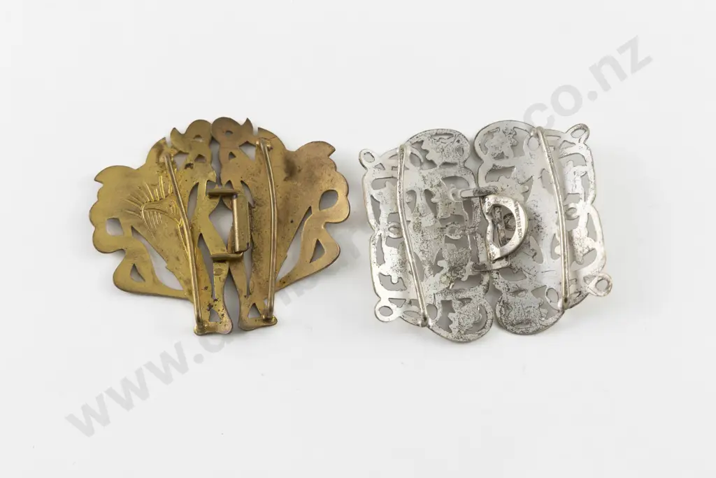 Art Nouveau Enamel Belt Buckle Image 1++