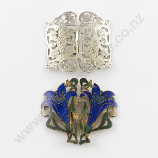 Art Nouveau Enamel Belt Buckle