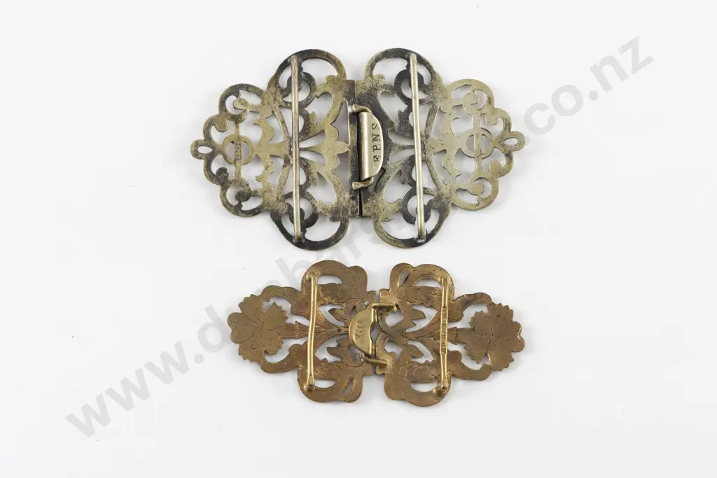 Art Nouveau Enamel Belt Buckle Image 1++