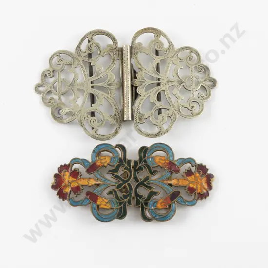 Art Nouveau Enamel Belt Buckle