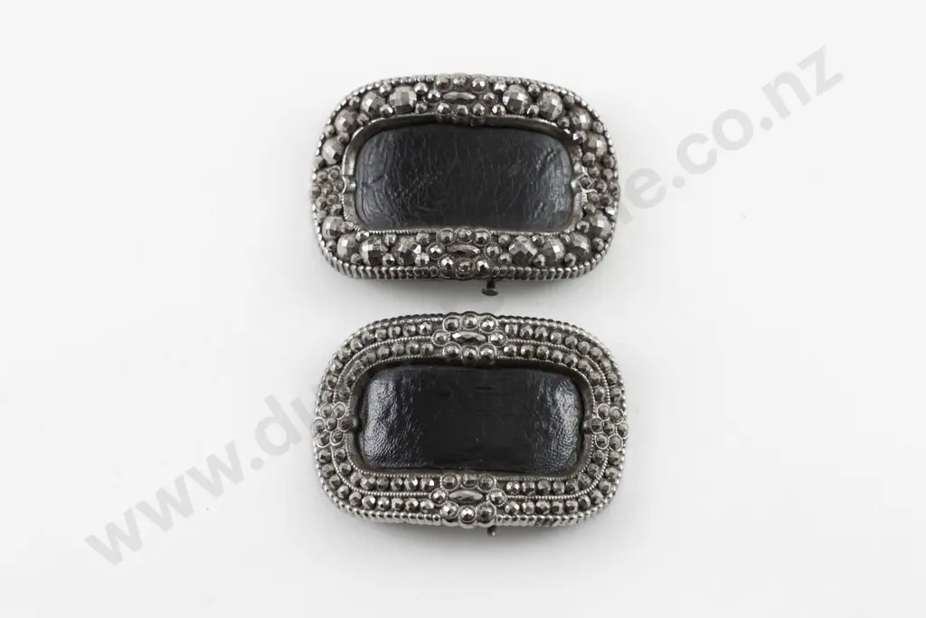 Two Georgian Cut Steel Shoe Buckles Image 1++