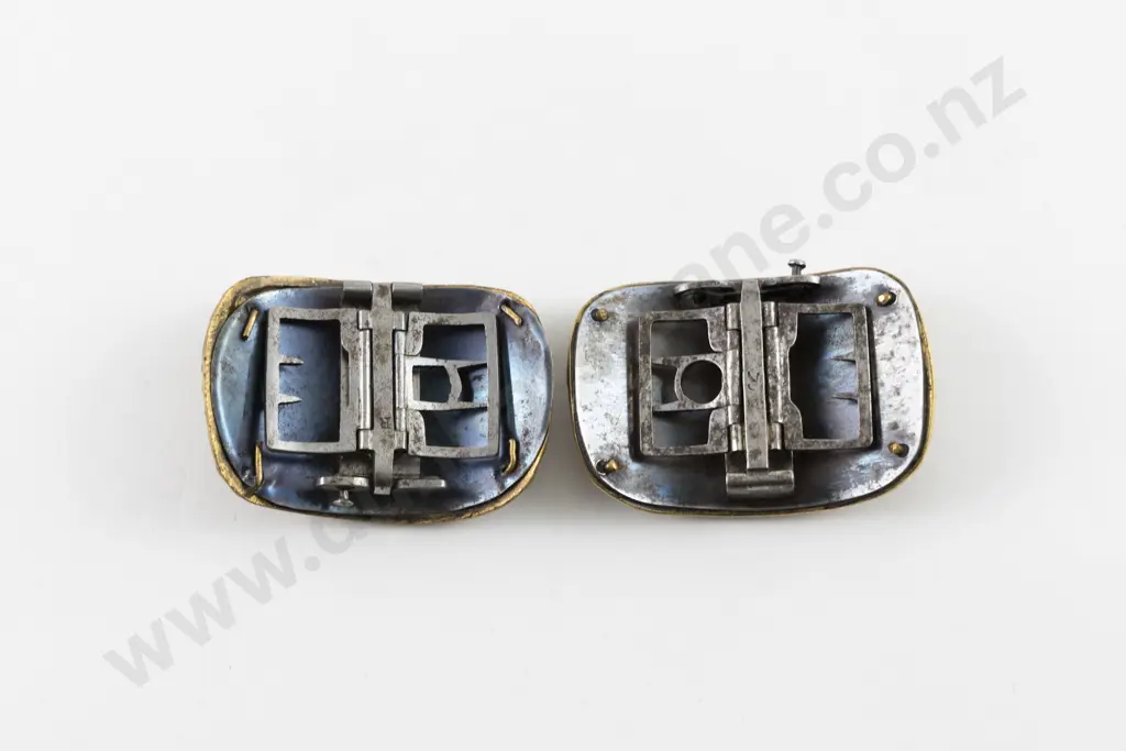 Pair Georgian Gilt Metal Shoe Buckles Image 1++