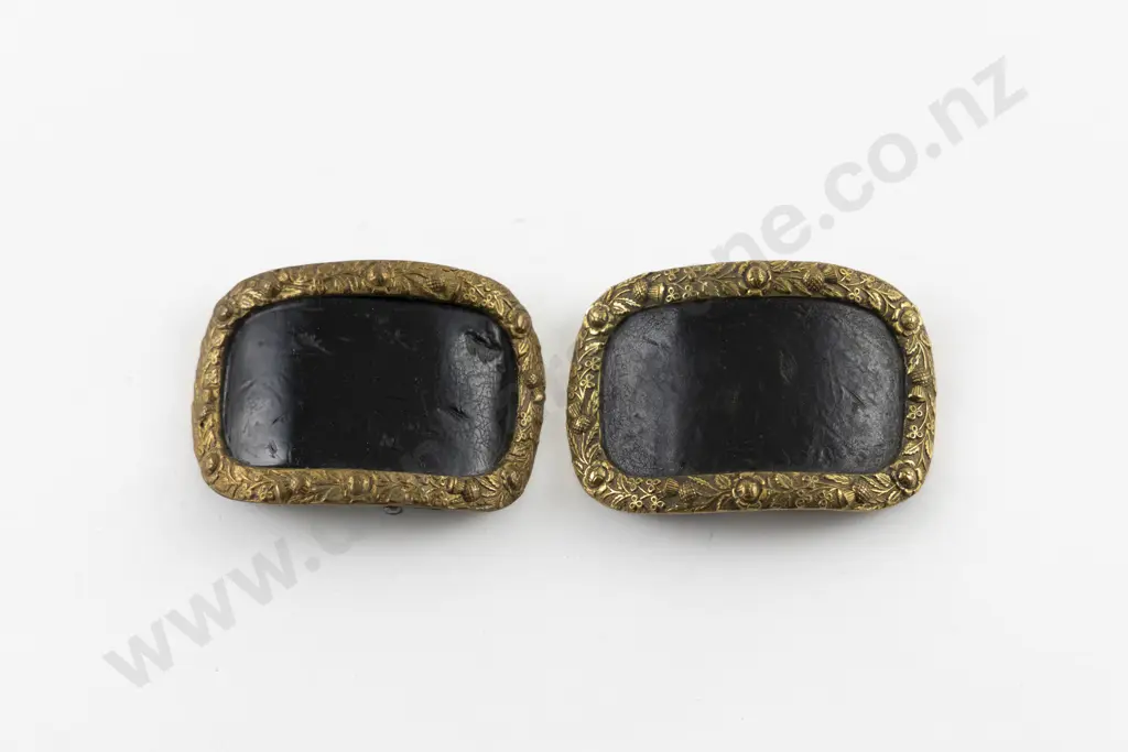 Pair Georgian Gilt Metal Shoe Buckles Image 1++