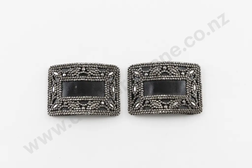 Pair Victorian Cut Steel Shoe Buckles Image 1++