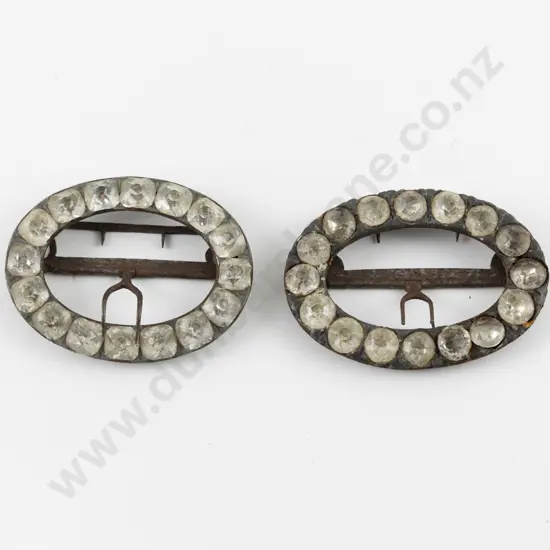 Two Late C18th Diamond Paste Shoe Buckles