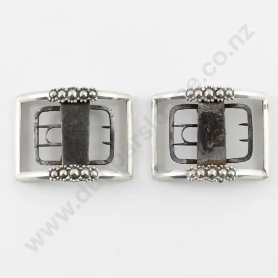 Pair Georgian Cut Steel on Steel Shoe Buckles
