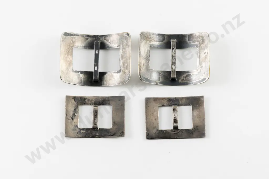 Two Pair Late C19th S/S and S/Plate Shoe Buckles Image 1++