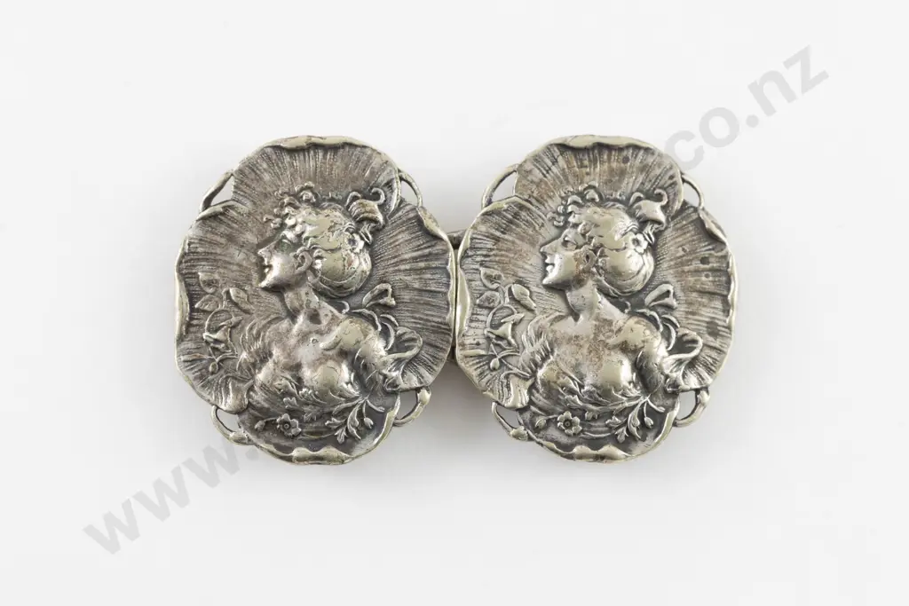 Art Nouveau S/Plate 2pce Buckle Image 1++