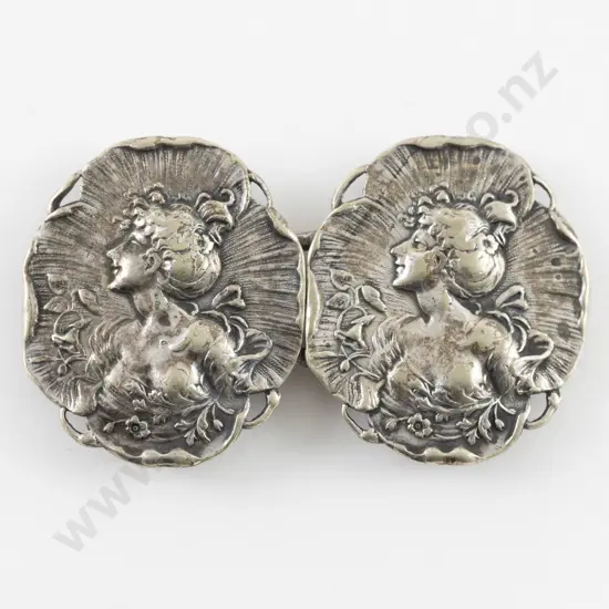 Art Nouveau S/Plate 2pce Buckle