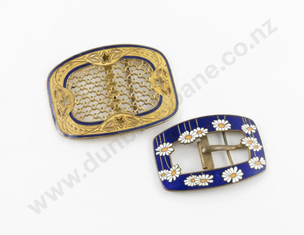 Art Deco Enamel Belt Buckle Image 1++