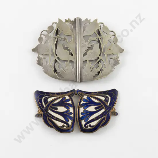 Art Nouveau Enamel Belt Buckle