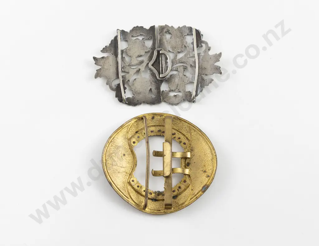 Art Nouveau Enamel and Cut Steel Buckle Image 1++