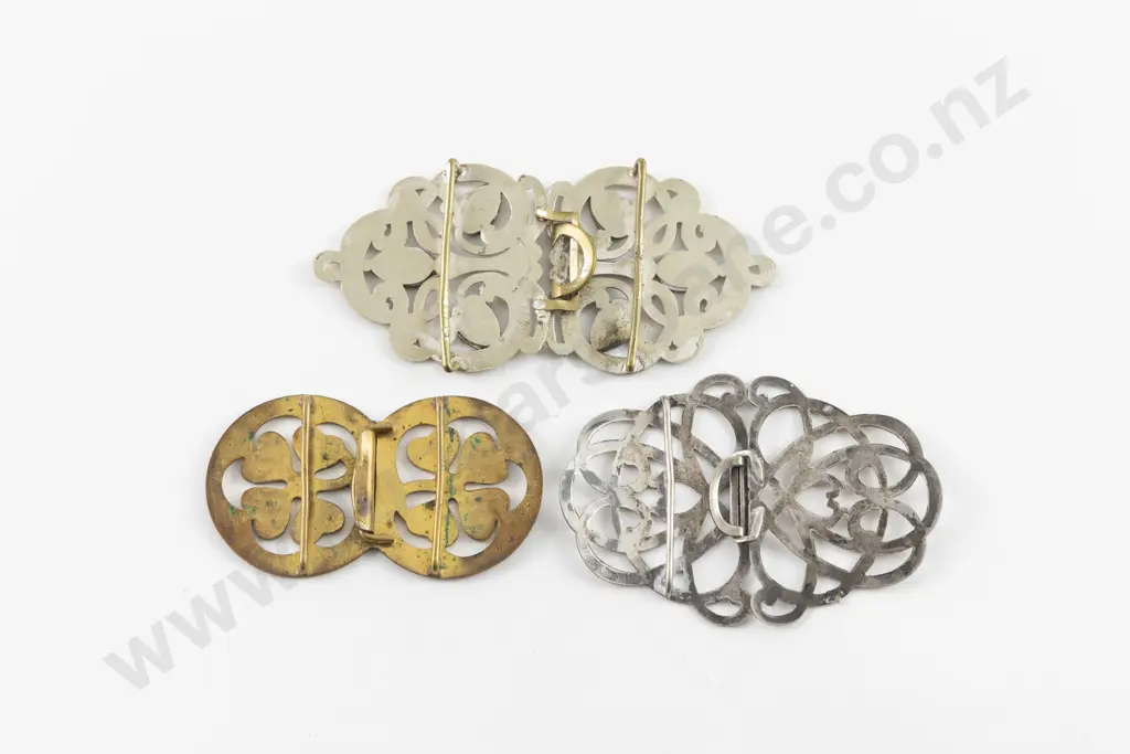 Two Art Nouveau Enamel Buckles Image 1++