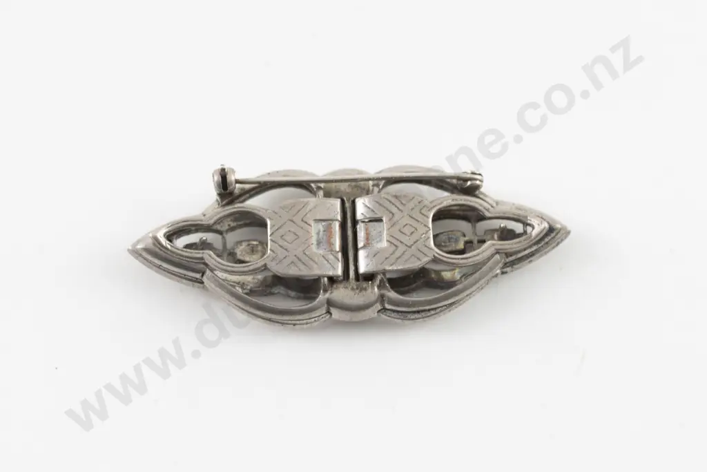 Art Deco S/Plate and Marcasite 2pce Dress Clip Image 1++