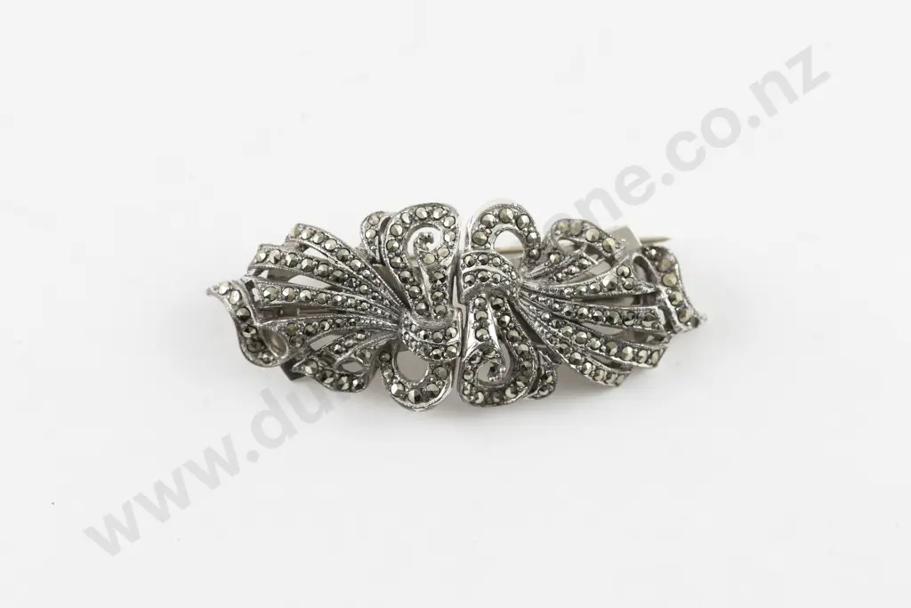 Art Deco Marcasite 2pce Dress Clip Image 1++