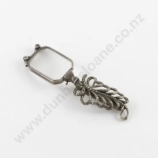 Pair Art Deco Marcasite Handled Lorgnettes