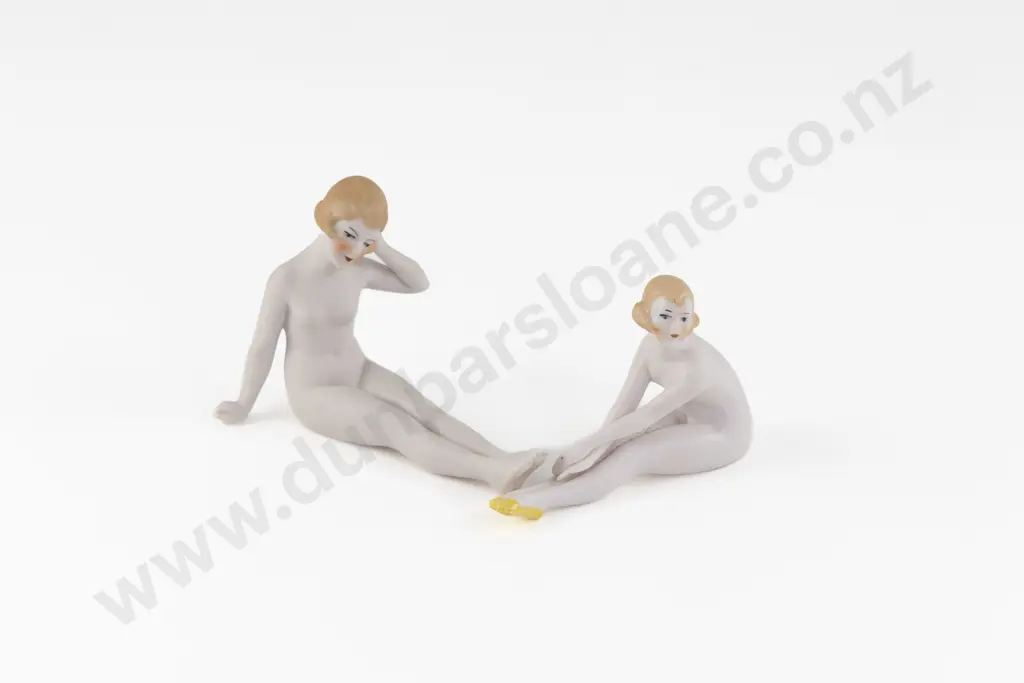 Two German Art Deco Bisque Bathing Beauties Image 1++