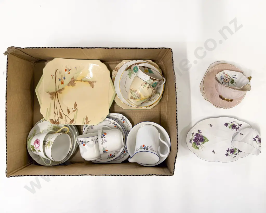 Shelley Fancy Cup Saucer and Plates Image 1++