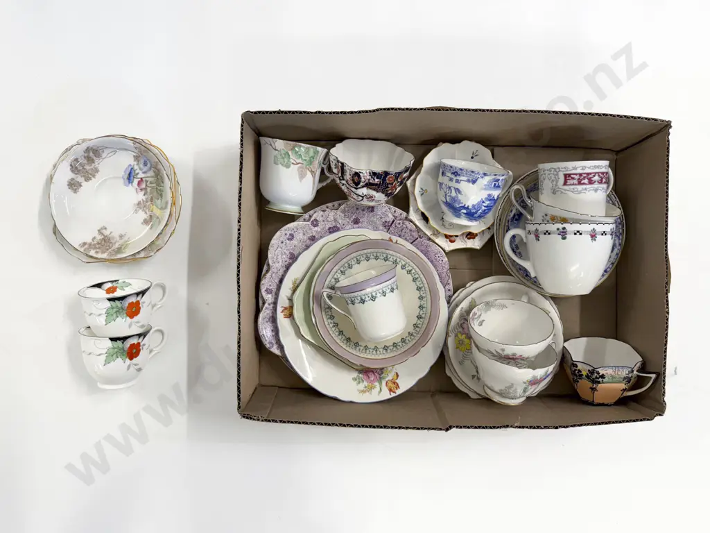 Shelley Fancy Cup and Saucers Image 1++