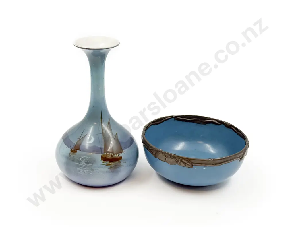 Shelley Hand Painted Specimen Vases and Art Nouveau Bowl Image 1++