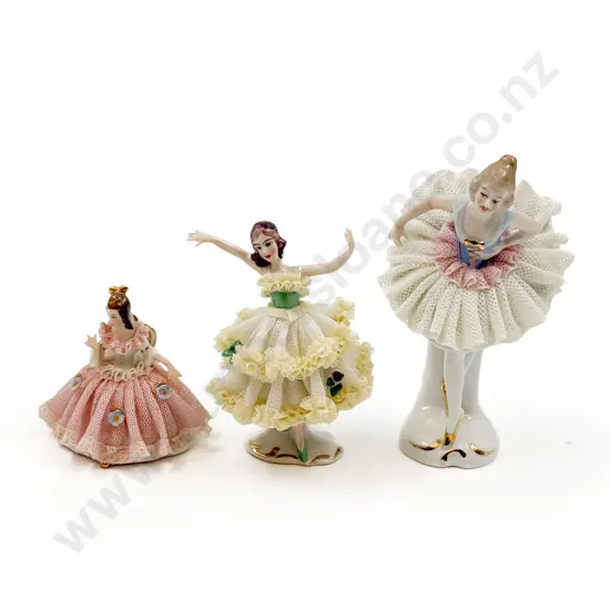 Four Dresden Lace Figures (A/F)